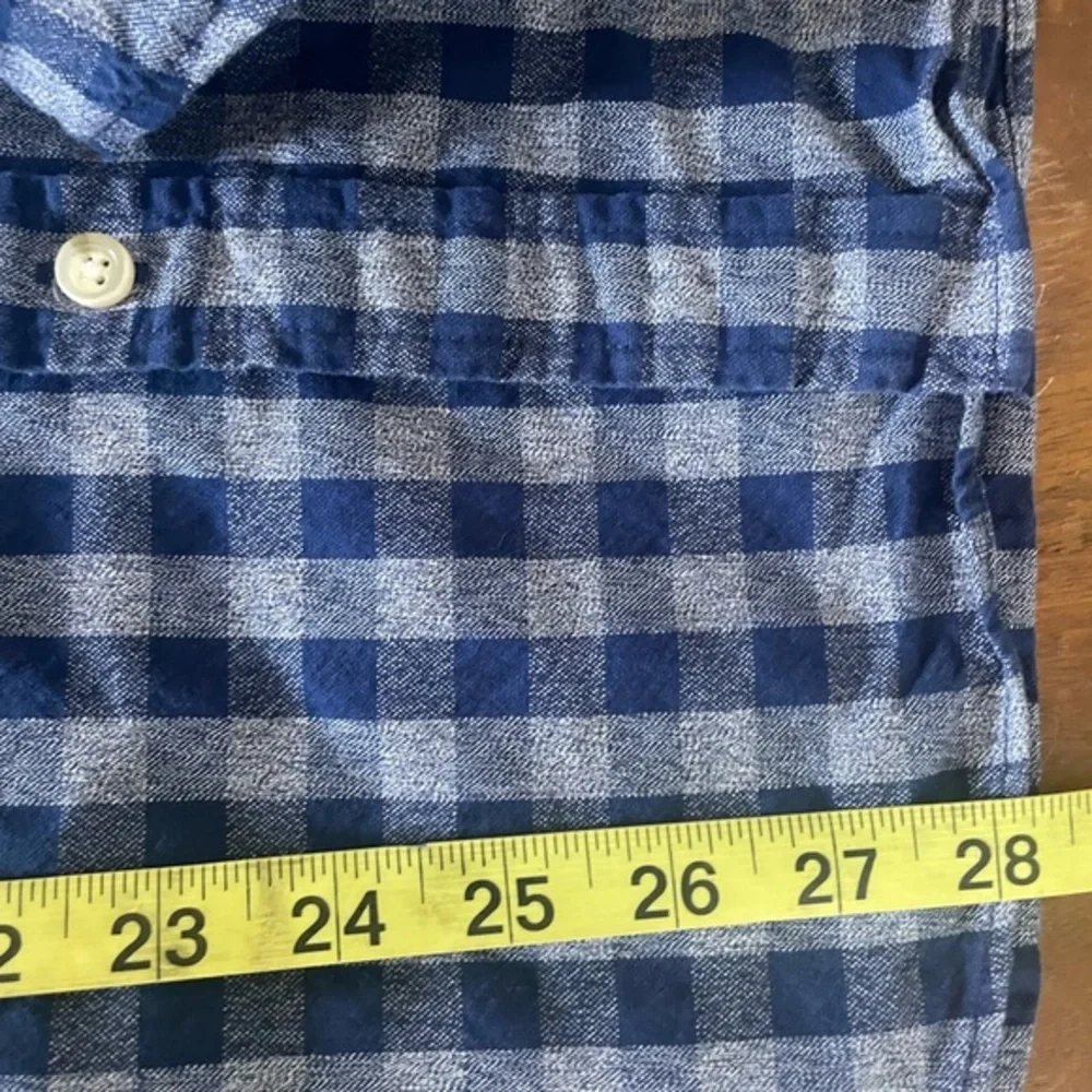 J. Crew‎ Jaspe blue cotton gingham button down slim fit men’s XL